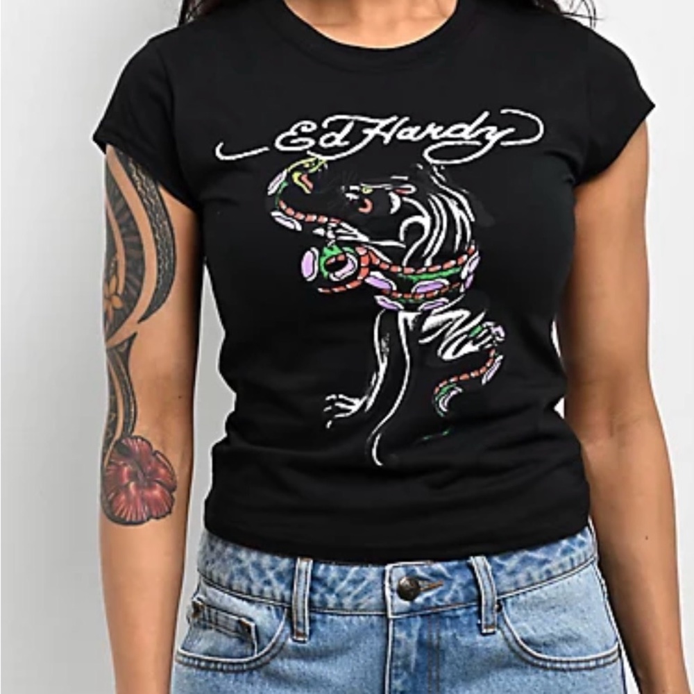 Ed Hardy Black Tee with Logo